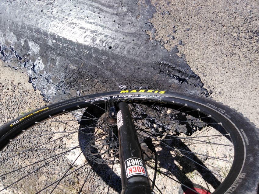 Melted road Wee Waa to Pilliga Melted road Wee Waa to Pilliga