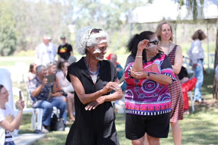 Polly Cutmore at the Gathering For Gomeroi in Narrabri, courtesy of Koori Mail Polly Cutmore at the Gathering For Gomeroi in Narrabri, courtesy of Koori Mail