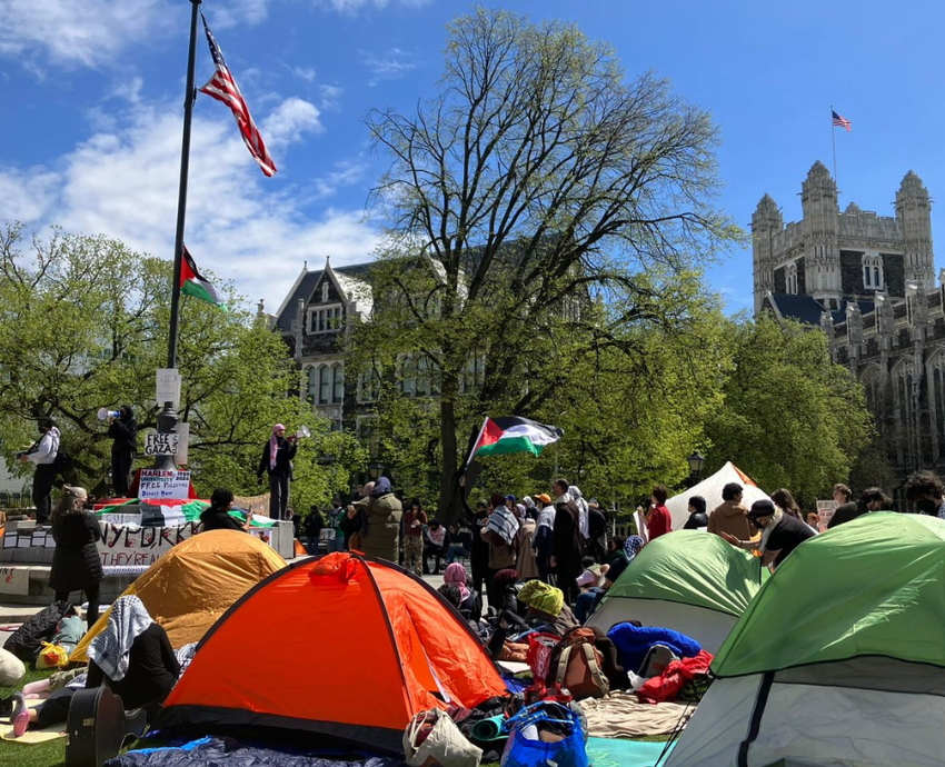 students camp out for Palestine