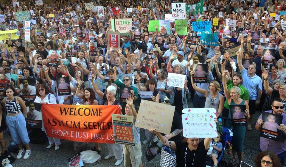 Let Them Stay refugee rally in Sydney, February 8, 2016.