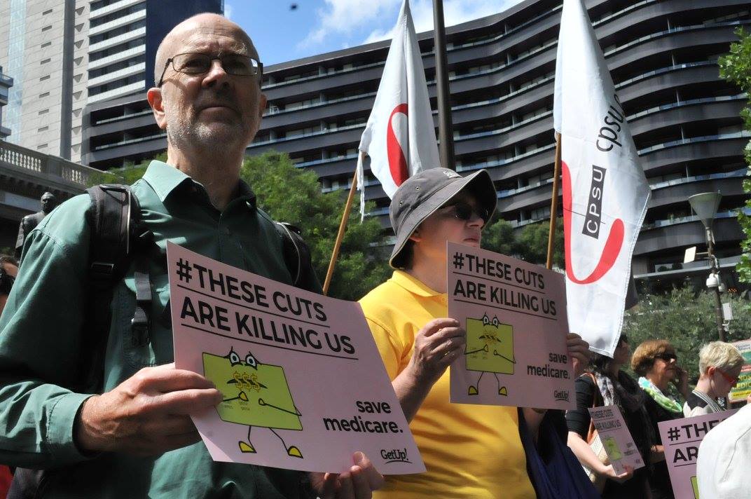 These Cuts Are Killing Us rally in Melbourne. Photo: Ali Bakhtiarvandi.