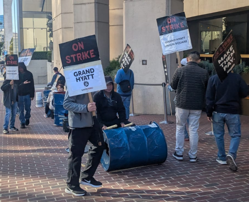 striking hotel workers