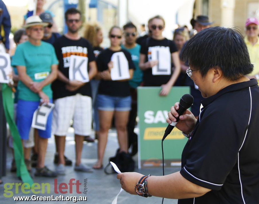 These Cuts Are Killing Us rally in Perth. Photo: Alex Bainbridge.