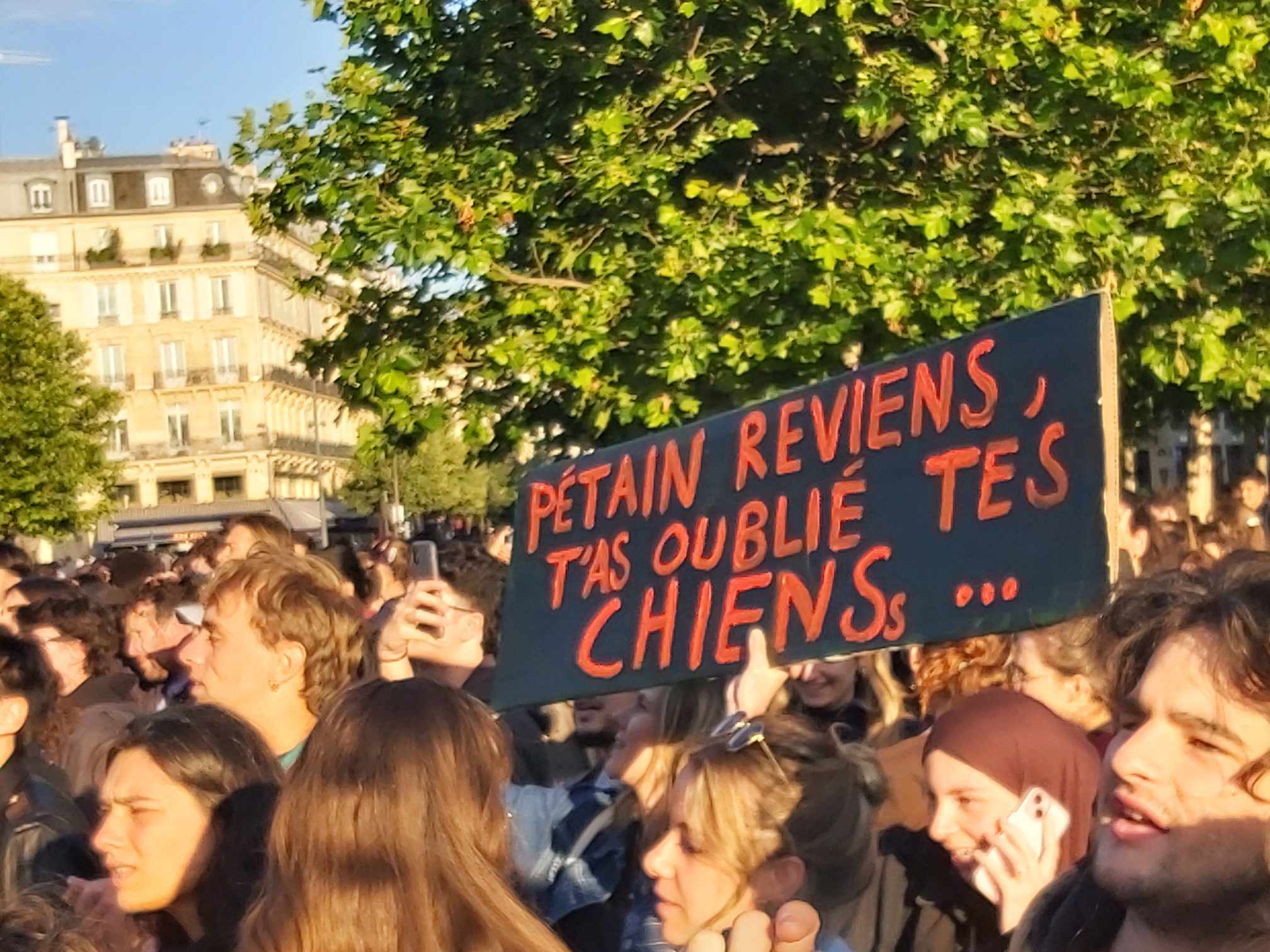 anti-fascist rally in Paris