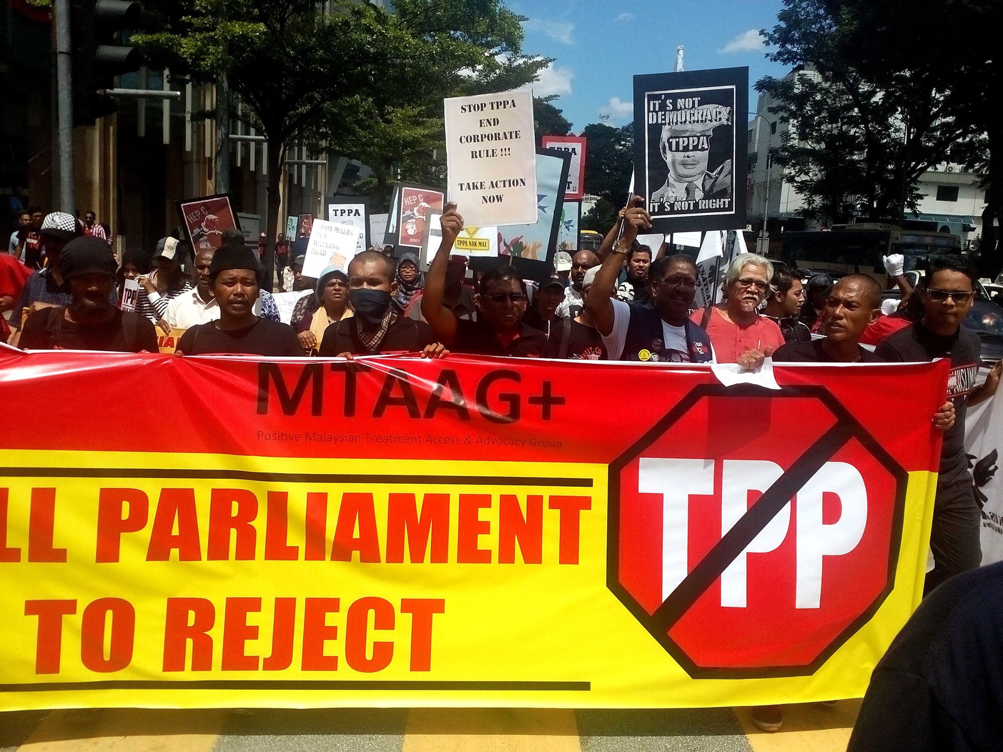 Malaysians reject TPPA rally, Kuala Lumpur, Janurary 23, 2016.