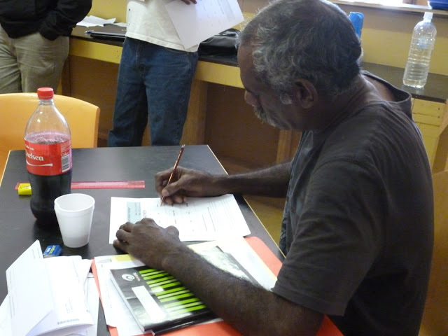 Student participating in the Cuban literacy program in Wilcannia, April 2012.