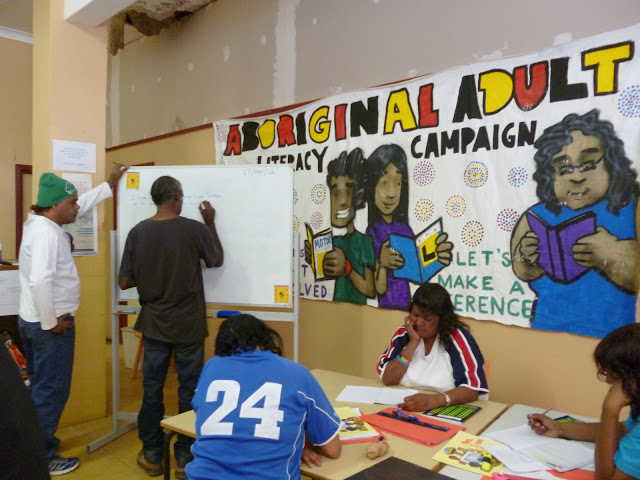 Students in the Cuban literacy program in Wilcannia, April 2012.