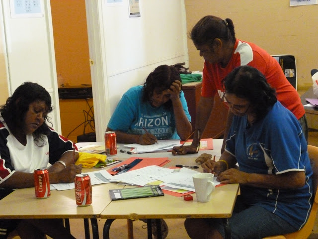 Students studying in the Cuban literacy program in Wilcannia, April 2012.