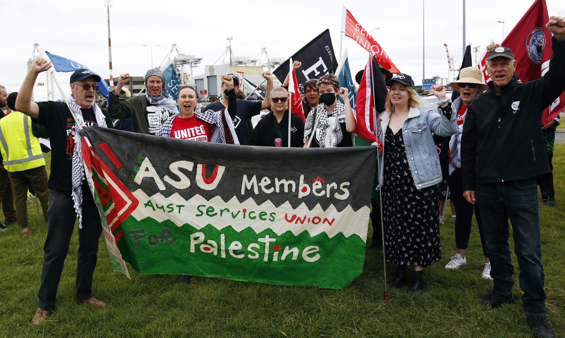 ASU members for Palestine, Port of Brisbane, May 25
