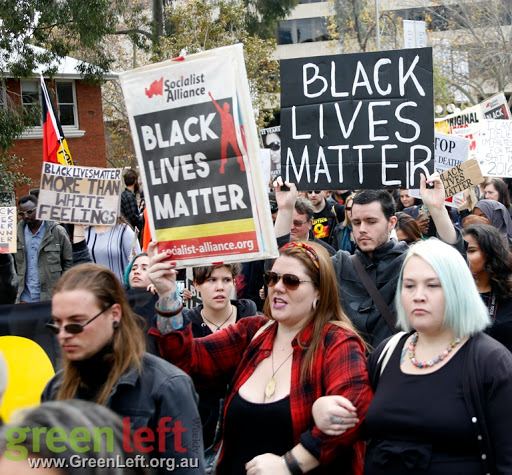 Black Lives Matter rally and march, Perth July 23 2016.