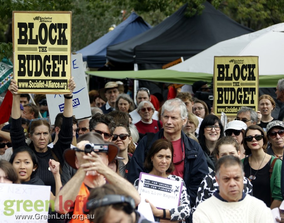 Block the budget, March in May