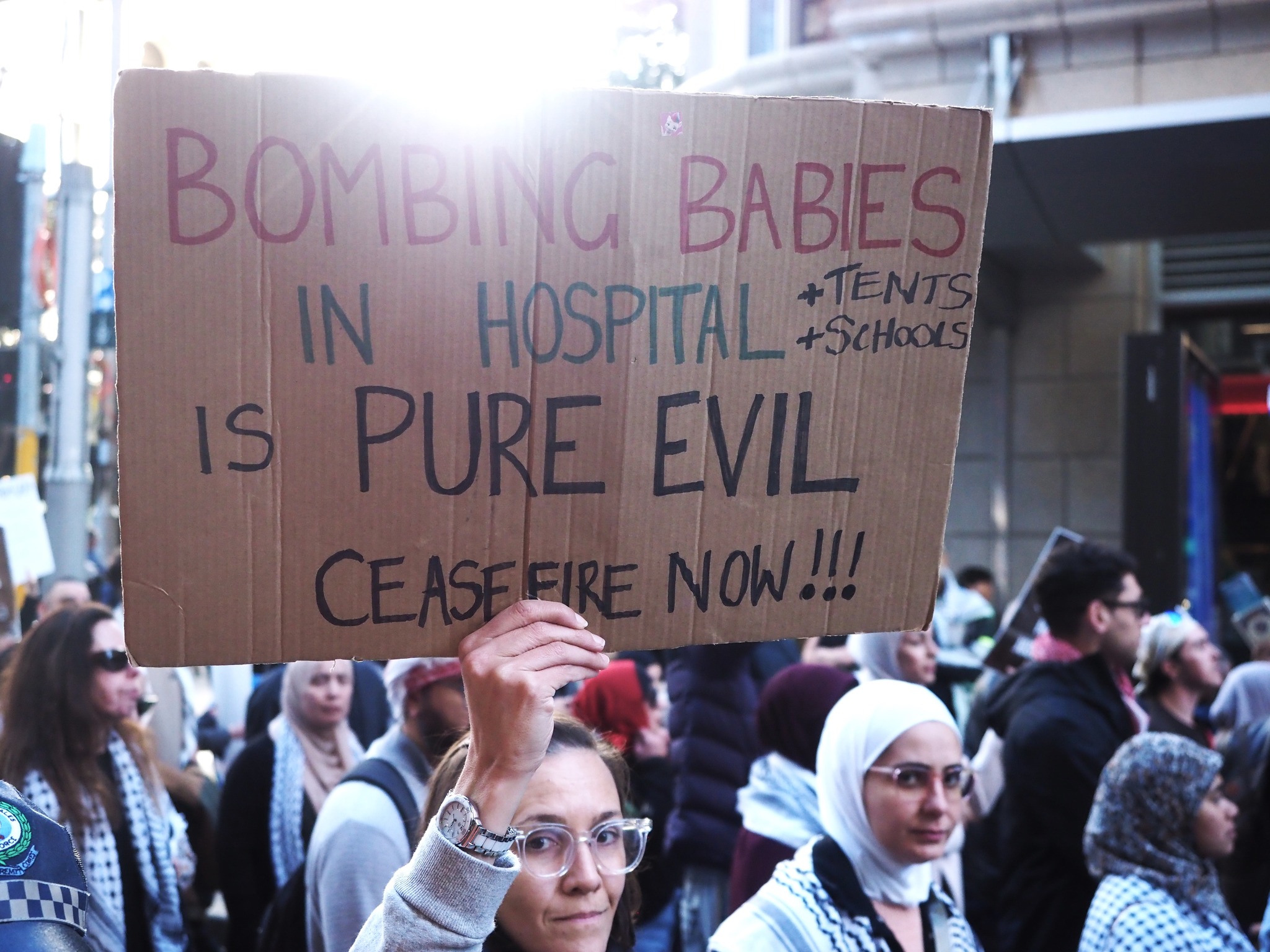 Bombing babies is pure evil, Gadigal Country/Sydney, July 21