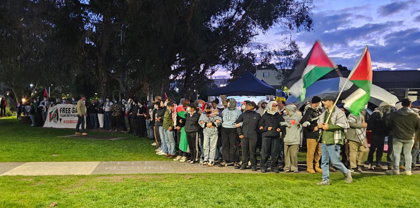 Defending the Monash encampment, May 13