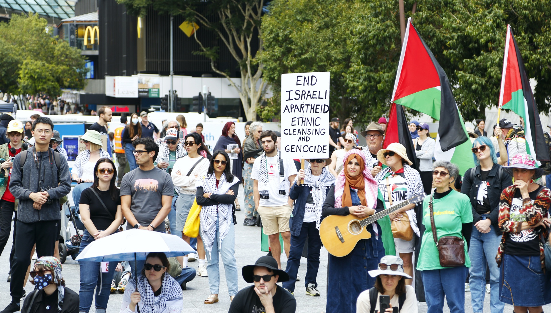 End Israeli apartheid, Magan-djin/Brisbane, August 11