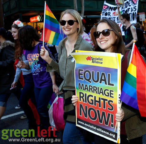 Marriage Equality rally and march in Brisbane, June 24 2016.