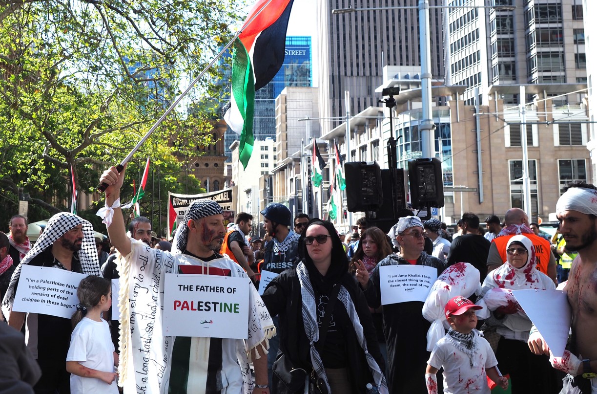 The Gadigal Country/Sydney rally expressed solidarity with the fathers of Gaza, September 1