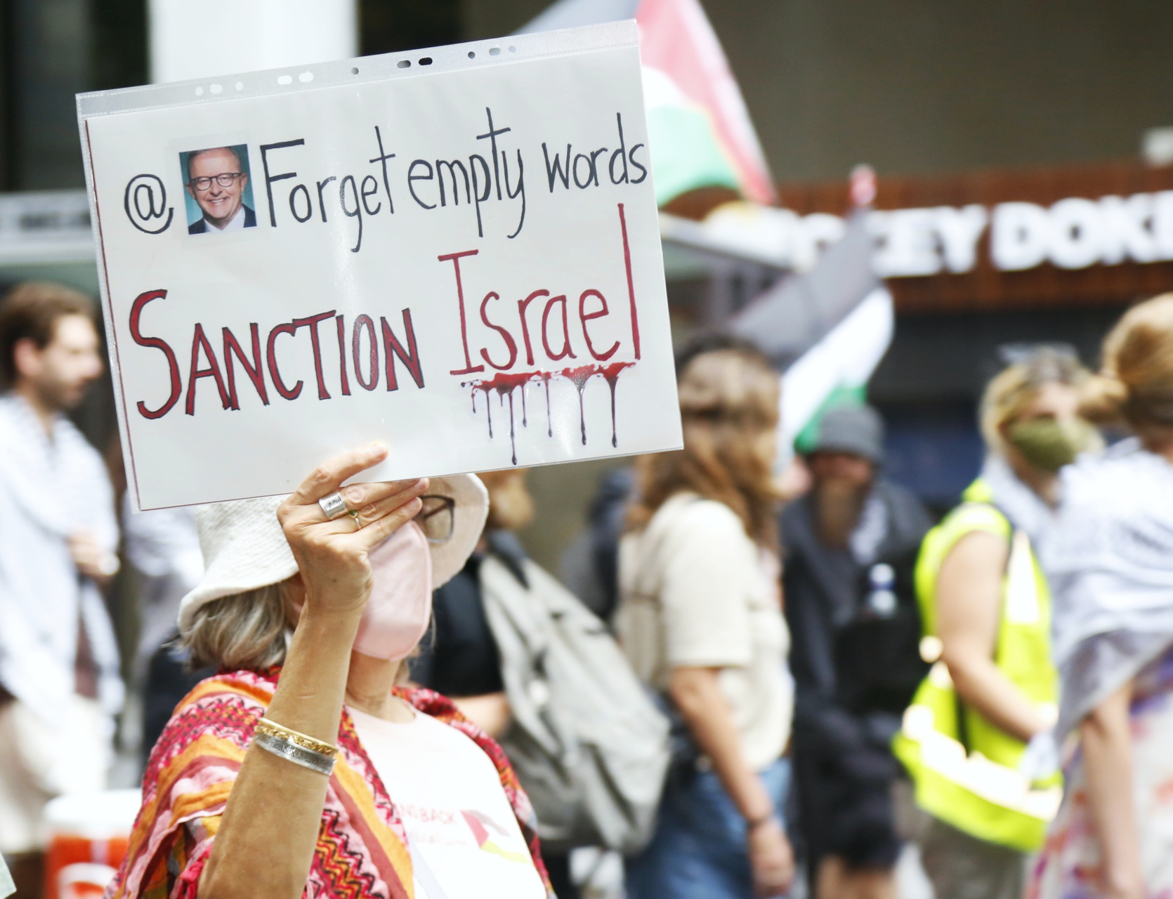 Forget empty words, sanction Israel, Magan-djin/Brisbane, January 19