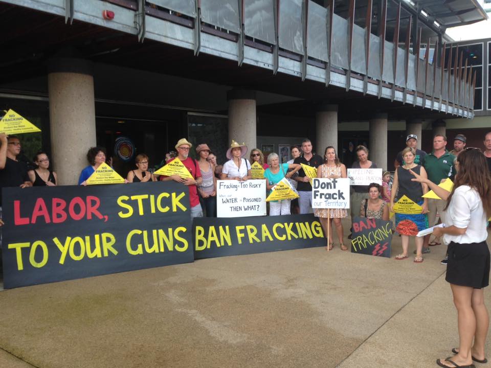 Frack Free NT protesters at the 2016 ALP conference.