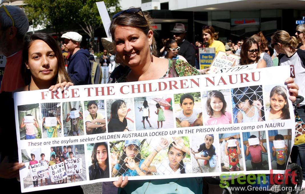 Free the children on Nauru sign