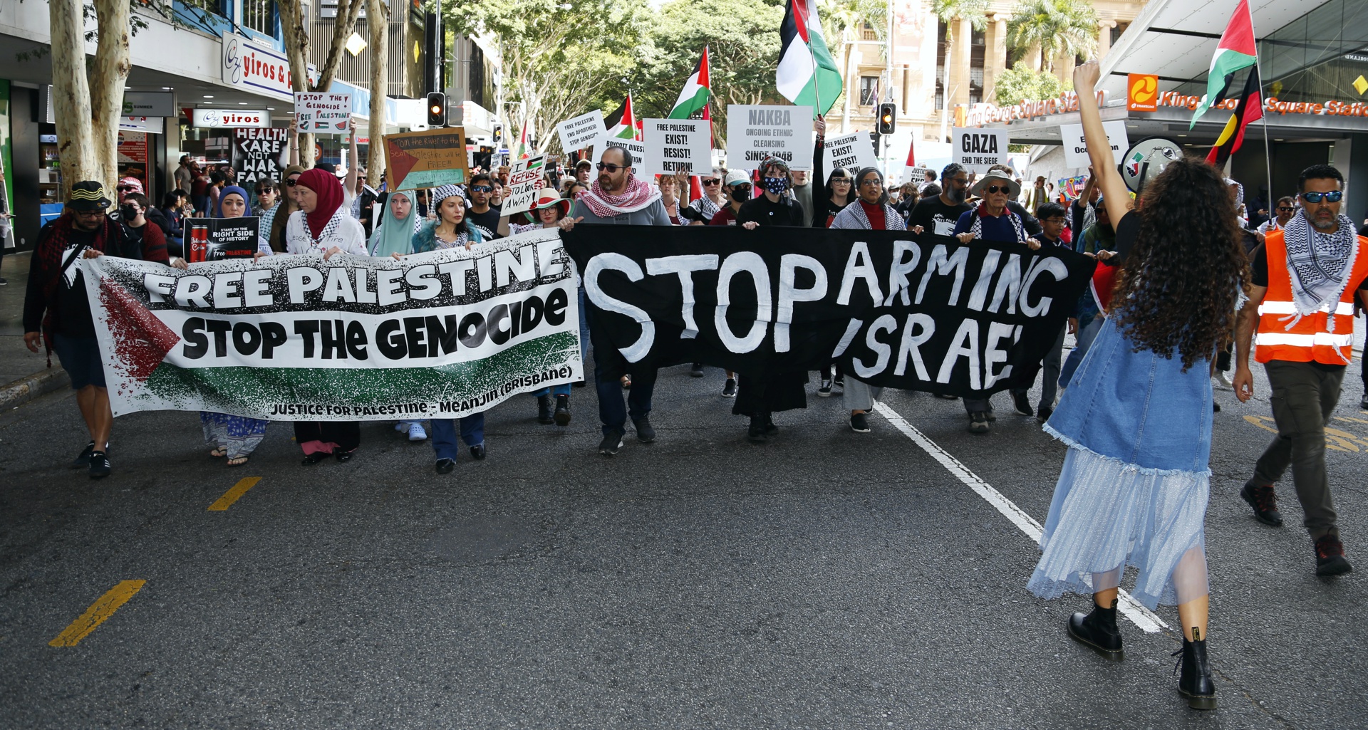 Marching for Gaza in Magan-djin/Brisbane, August 11