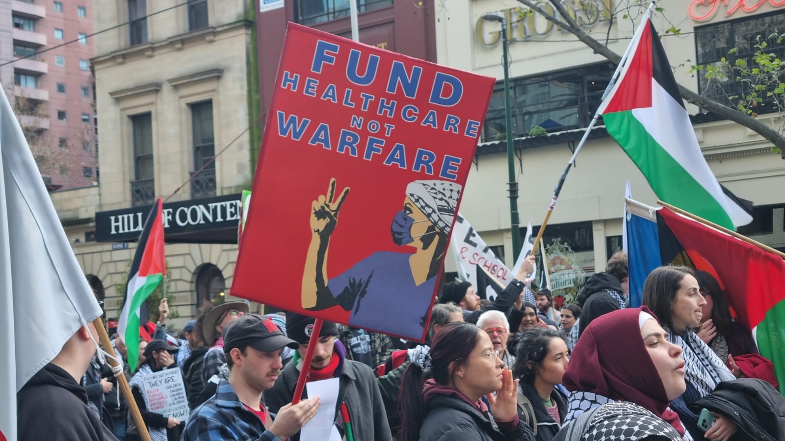 Fund healthcare, not warfare, Naarm/Melbourne, July 21