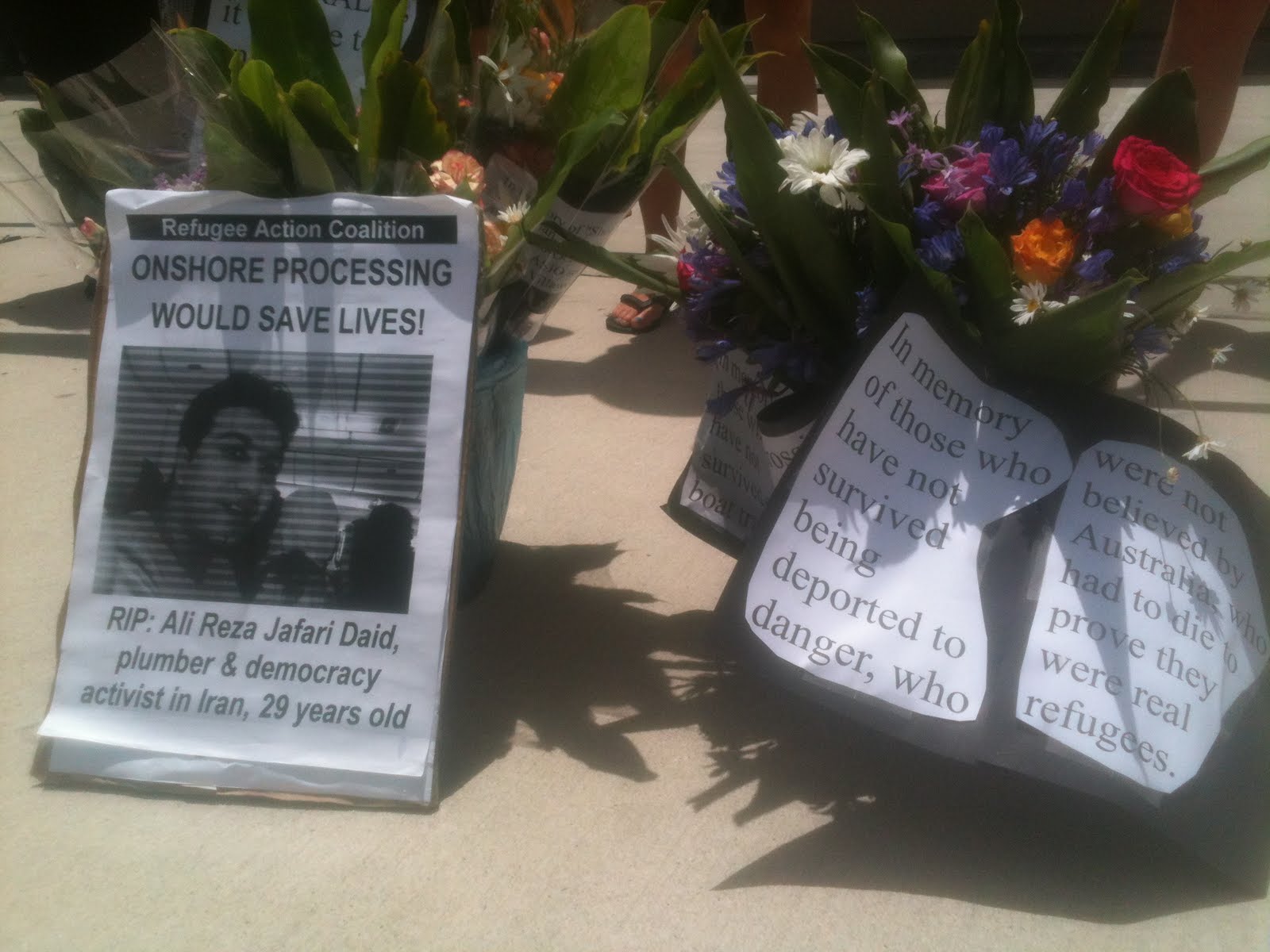 Refugee supporters rally outside Chris Bowen's office, Januray 10 2012.