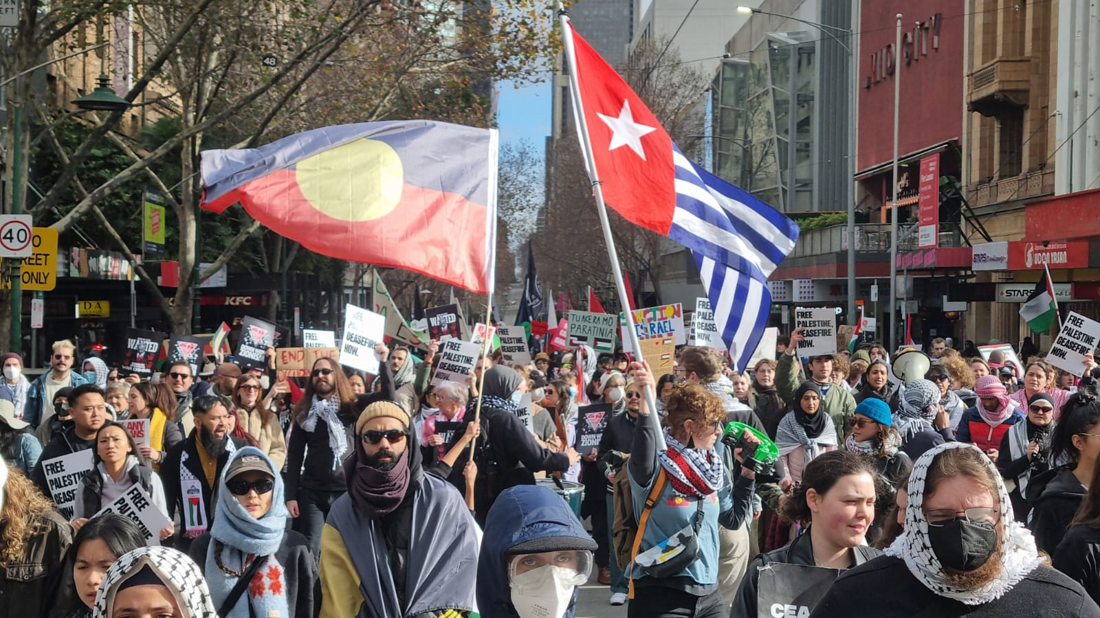 Palestine solidarity protest in Naarm/Melbourne