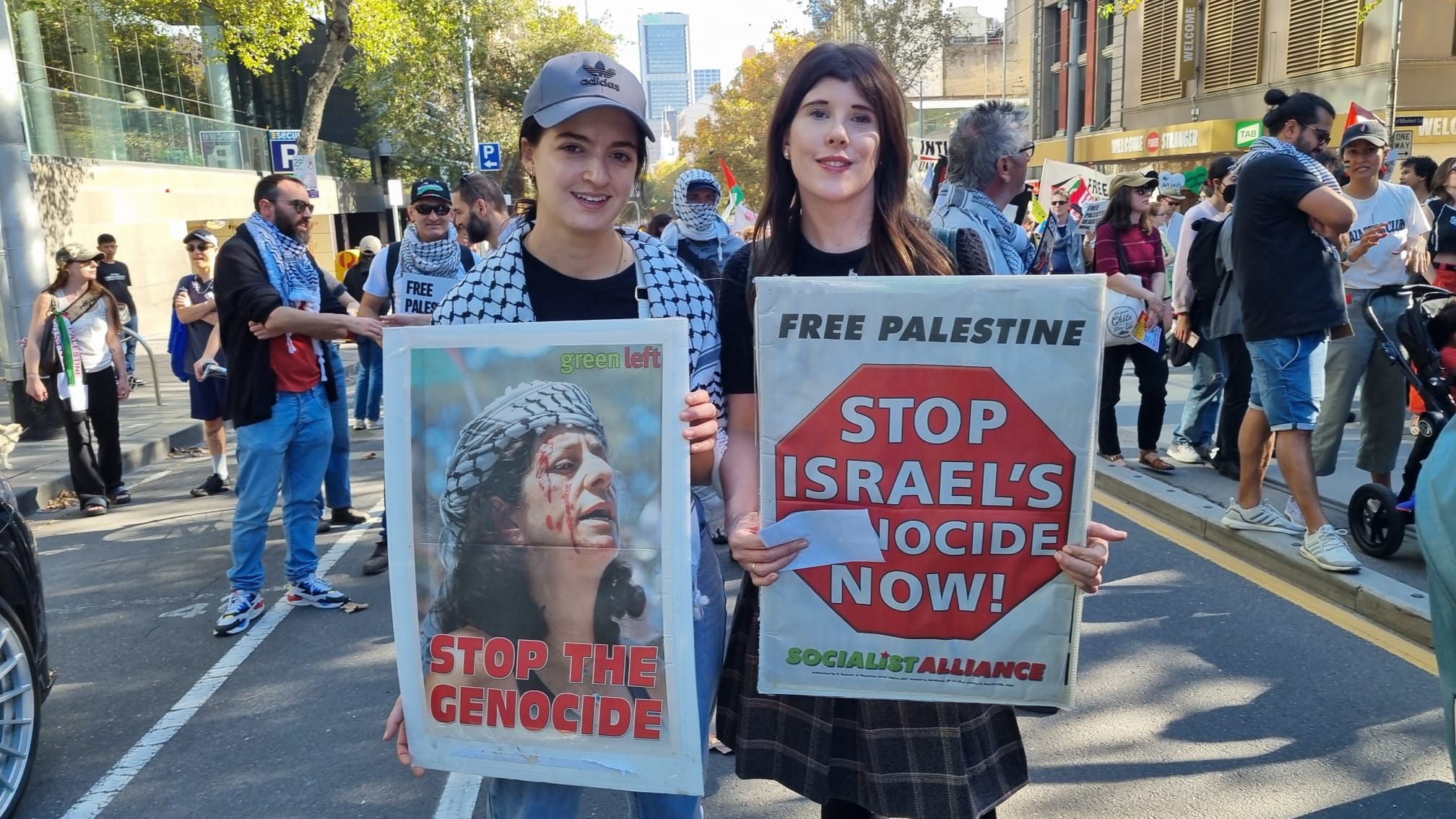 Melbourne Palestine placards