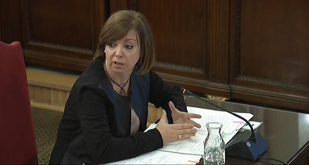 Meritxell Borràs, former minister of governace, giving testimony