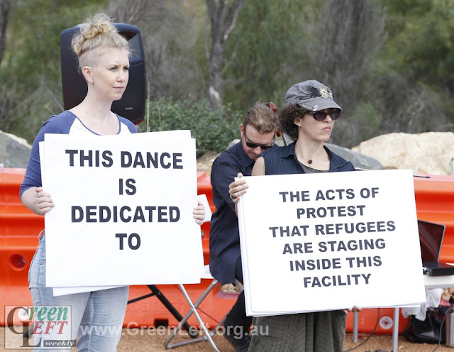 Dancing protesters