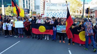 Protest against forced closure of Aboriginal communities, Perth May 1 2015.