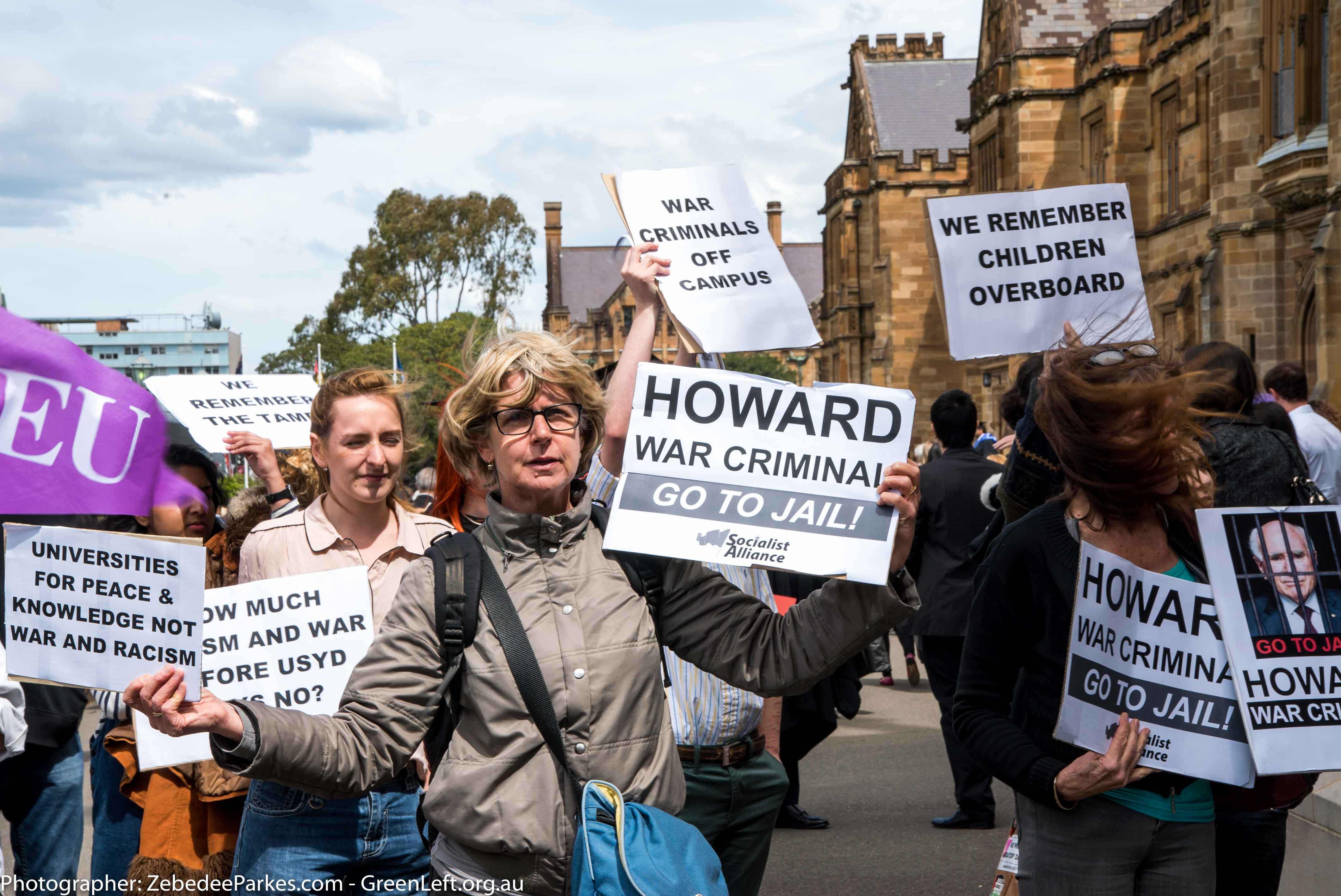 Protesters with signs