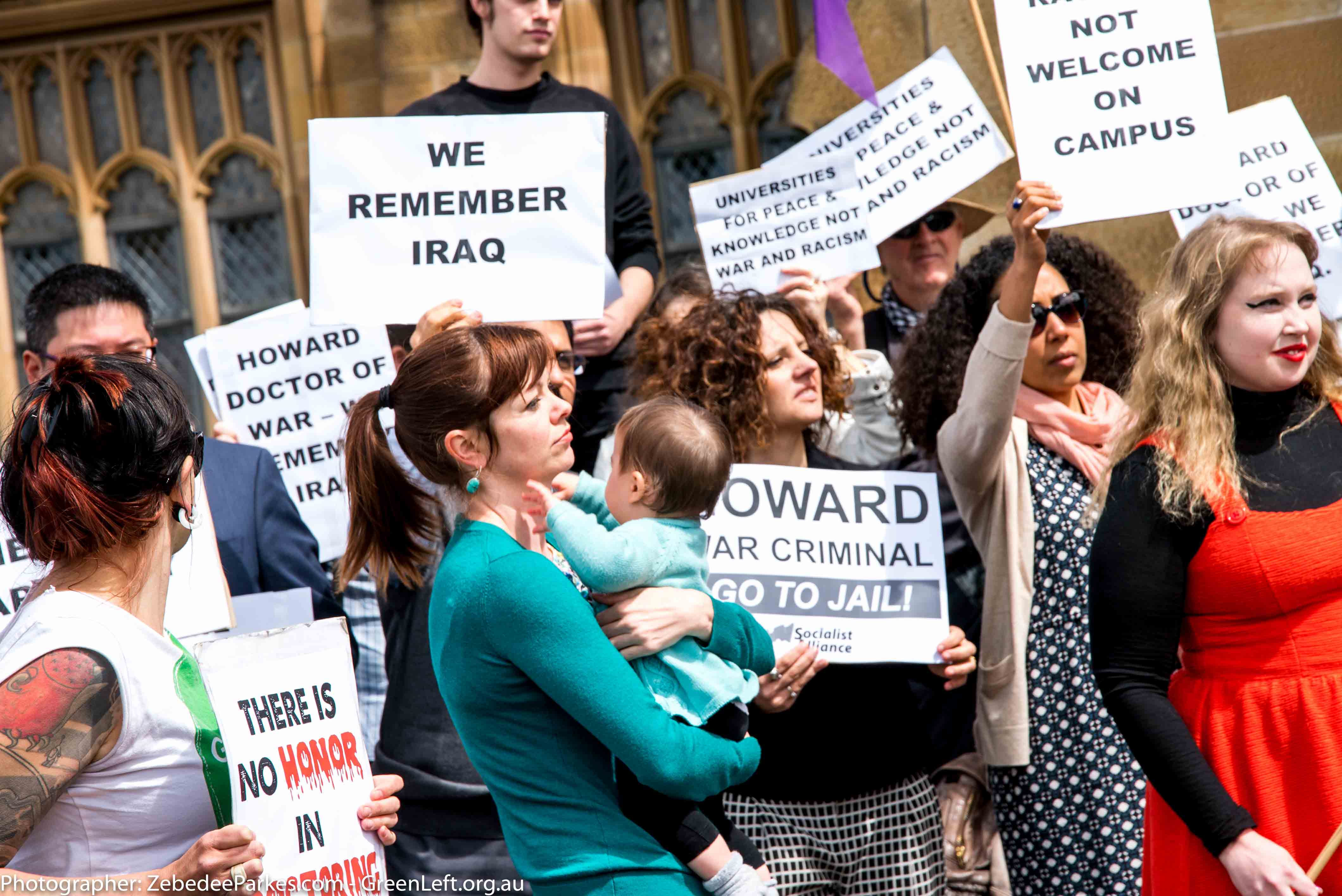 Protesters with signs