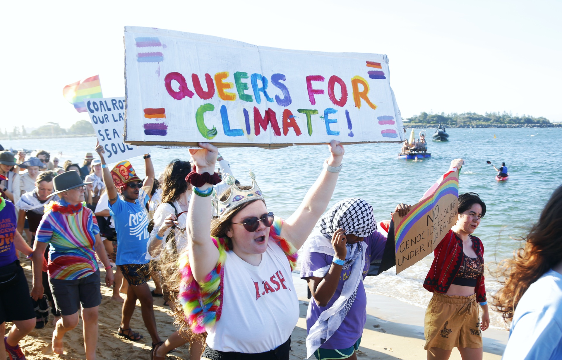 Queers for Climate at the blockade Pride March