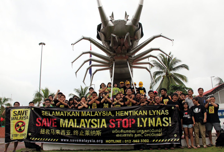 Save Malyasia Stop Lynas banner at Kuantan action 14 July 2012.