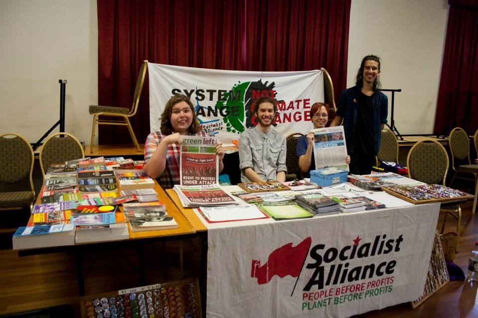 Stalls at the peoples' summit.