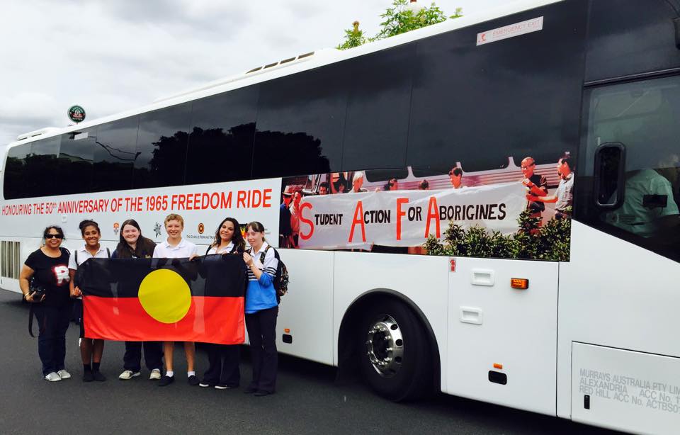 Students on the commemorative Freedom Ride