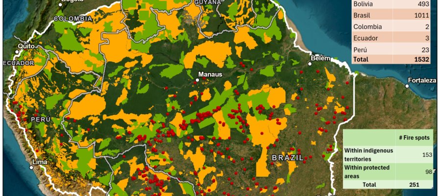 map of fires in the Amazon