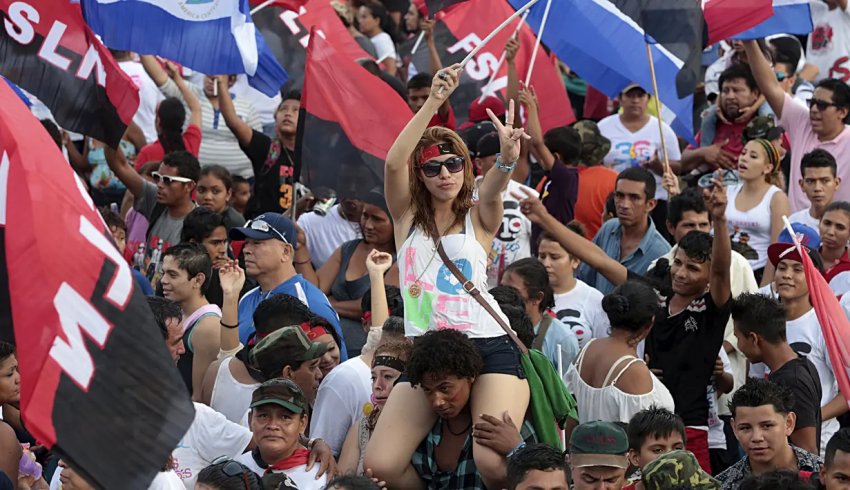 Supporters of Daniel Ortega celebrate the 36th anniversay of the Sandinista Revolution.