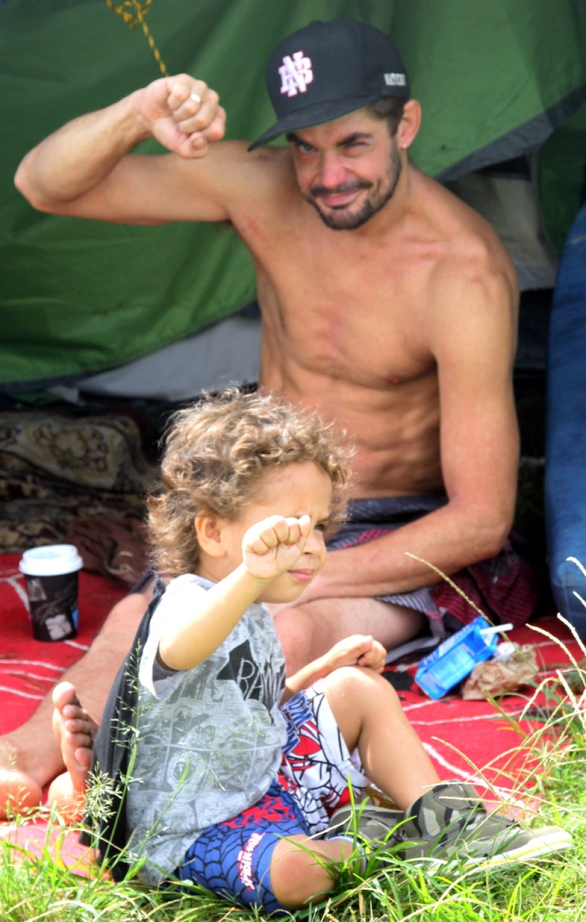 Felon on eviction day at the Redfern Aboriginal Tent Embassy. Photo: Mat Ward.