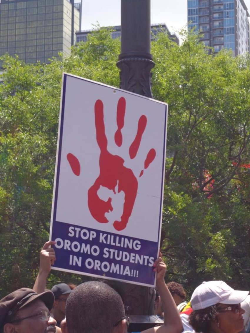 Melbourne's Oromo community rally on January 3, 2016.