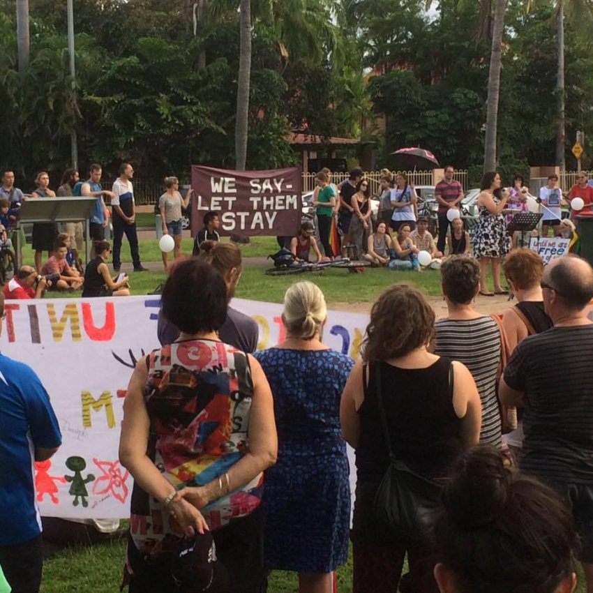 Let Them Stay refugee rally in Darwin, February 8, 2016.