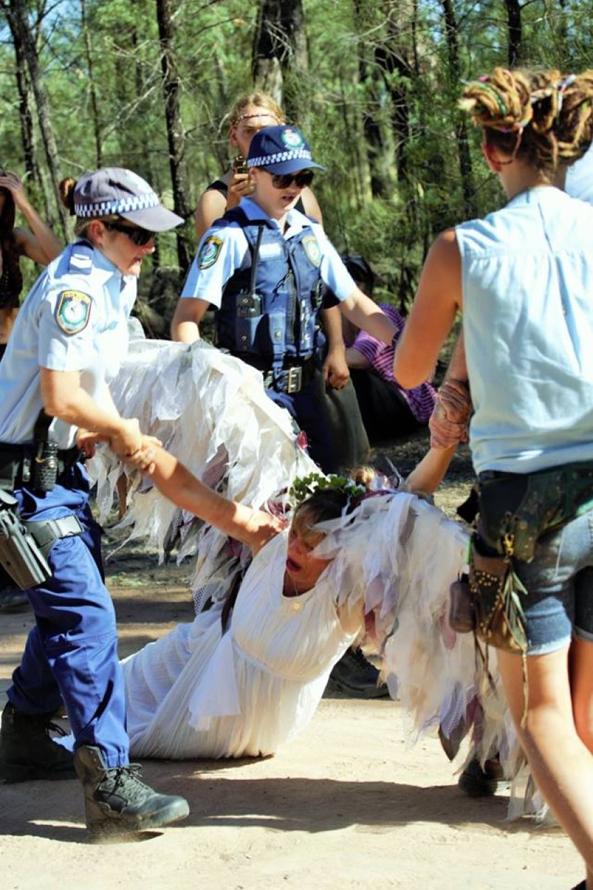 Climate Guardian being arrested, February 9 2016.