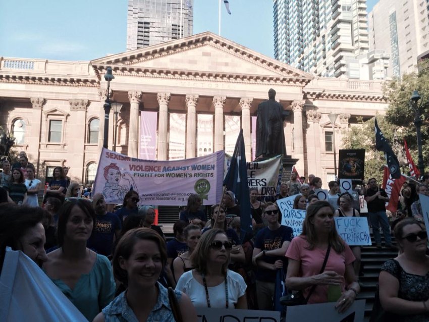 International Women's Day march, Melbourne March 8 2016.