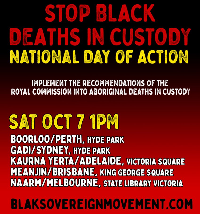 Stop Blak Deaths In Custody - National Day Of Action (Kaurna Yerta ...