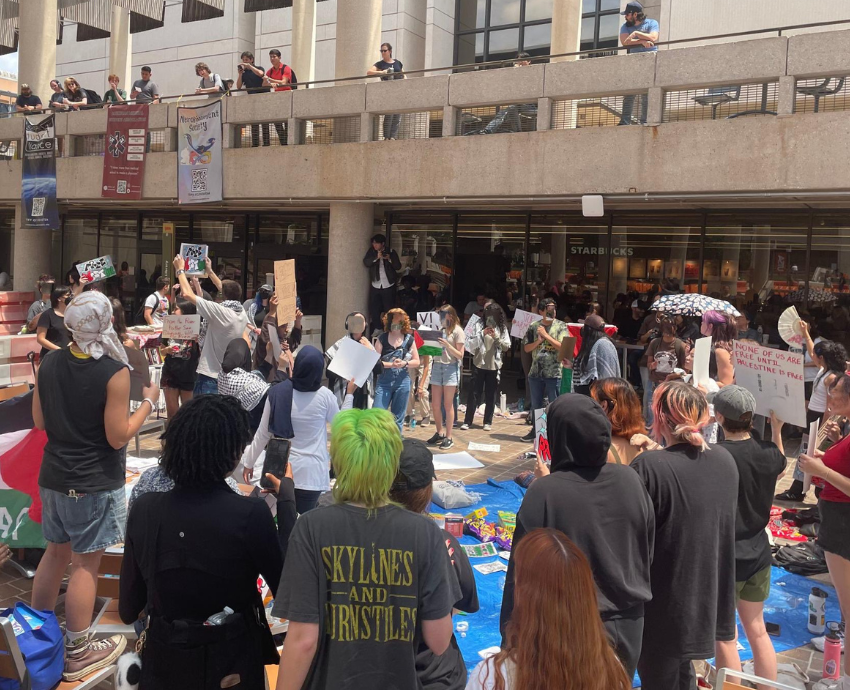 students camp out for Palestine at the University of Texas