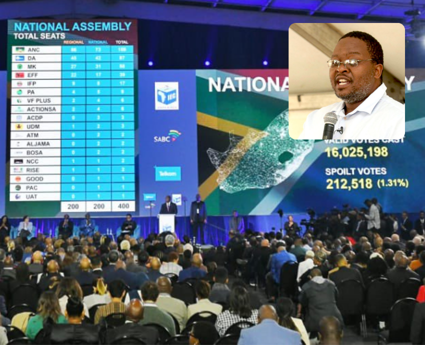 tally room screen and Mazibuko Jara inset