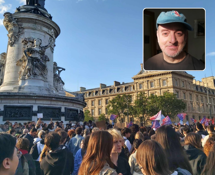 anti-fascist rally in Paris