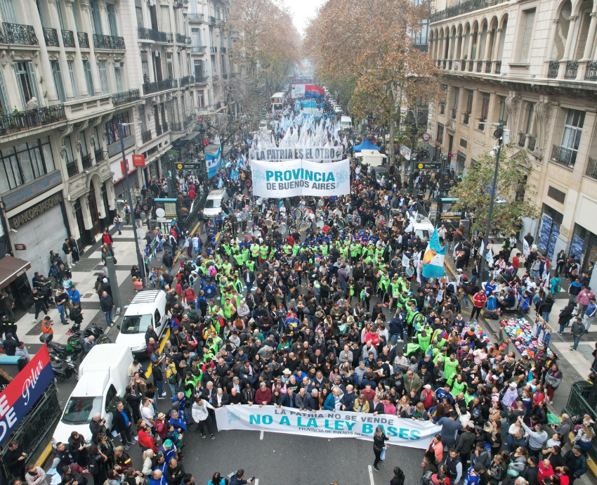 protest in the streets of Buenos Aires