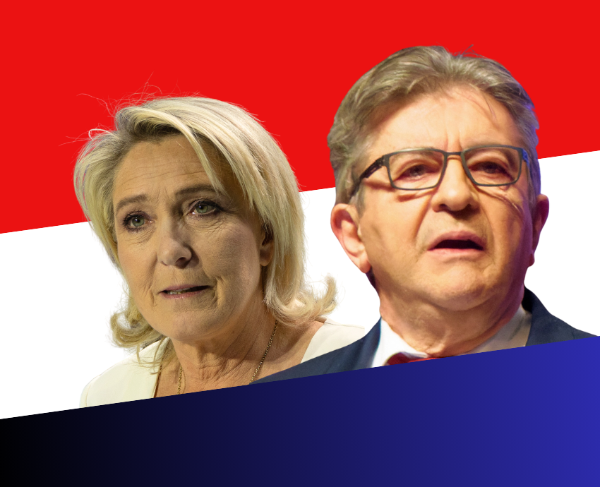 Marine Le Pen and Jean Luc Melenchon